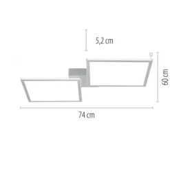 Paul Neuhaus, Q-ROSA, LED-Deckenleuchte, CCT, stahlfarben, Smart Home
