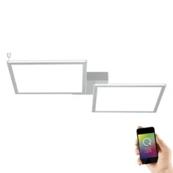 Paul Neuhaus, Q-ROSA, LED-Deckenleuchte, CCT, stahlfarben, Smart Home