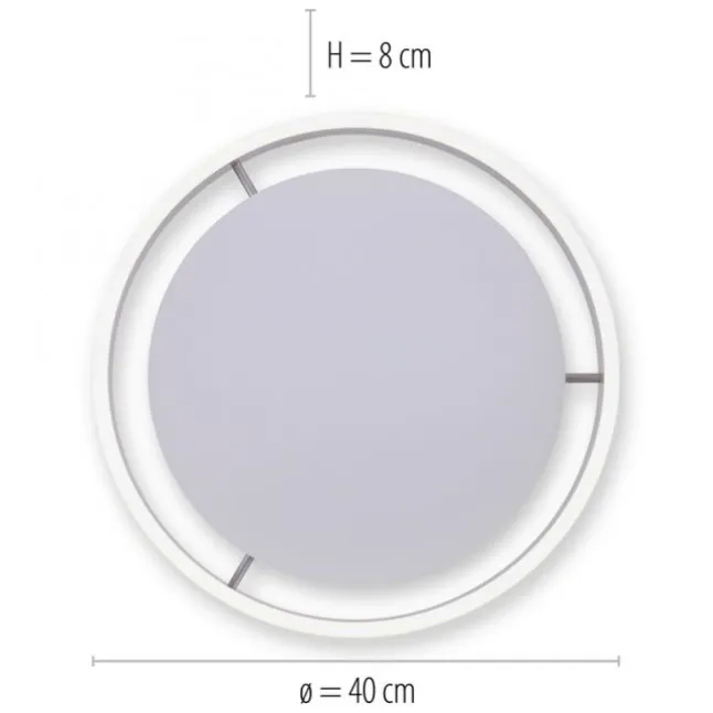 Paul Neuhaus, Q-VITO, LED-Deckenleuchte, Ø 40cm, stahlfarben, rund, Smart Home