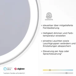 Paul Neuhaus, Q-VITO, LED-Deckenleuchte, Ø 59cm, stahlfarben, Smart Home