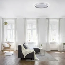Paul Neuhaus, Q-VITO, LED-Deckenleuchte, Ø 59cm, stahlfarben, Smart Home