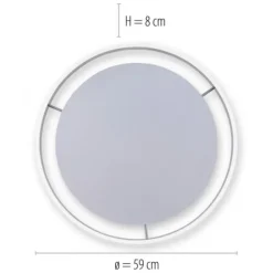 Paul Neuhaus, Q-VITO, LED-Deckenleuchte, Ø 59cm, stahlfarben, Smart Home