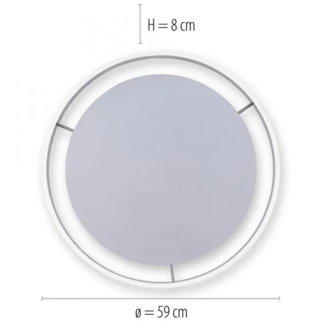 Paul Neuhaus, Q-VITO, LED-Deckenleuchte, Ø 59cm, stahlfarben, Smart Home