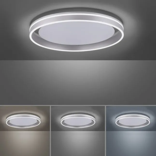Paul Neuhaus, Q-VITO, LED-Deckenleuchte, Ø 59cm, stahlfarben, Smart Home