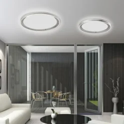 Paul Neuhaus, Q-VITO, LED-Deckenleuchte, Ø 59cm, stahlfarben, Smart Home