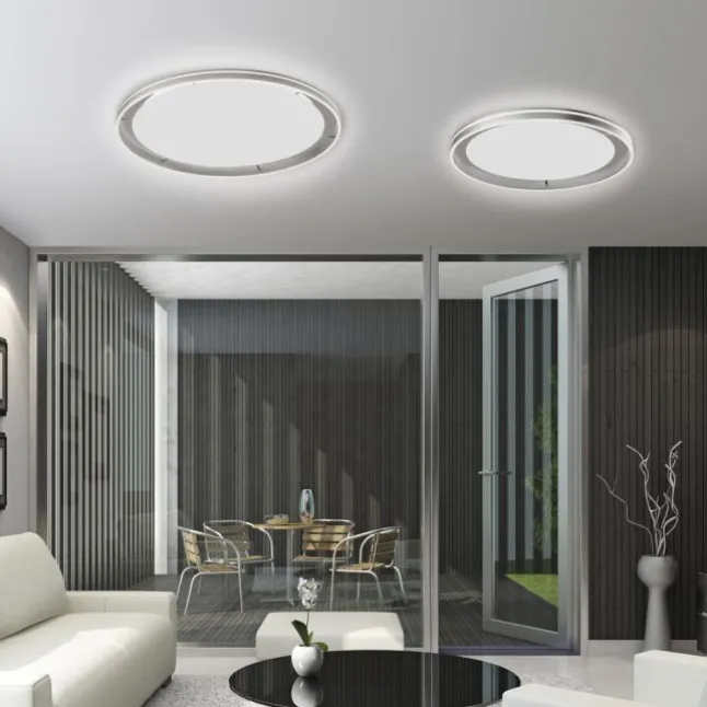 Paul Neuhaus, Q-VITO, LED-Deckenleuchte, Ø 59cm, stahlfarben, Smart Home