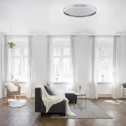 Paul Neuhaus, Q-VITO, LED-Deckenlampe, Ø 79cm, stahlfarben, rund, Smart Home