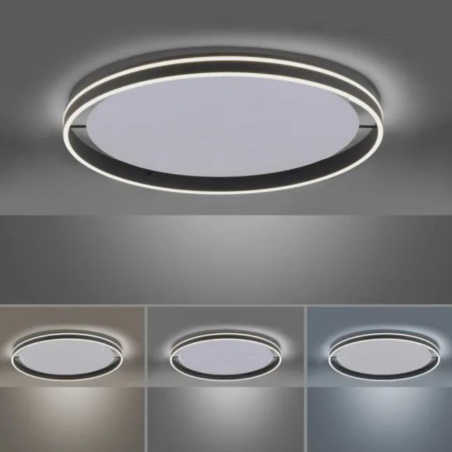 Paul Neuhaus,Q-VITO, LED-Deckenleuchte, anthrazit, Ø 79cm, rund, Smart Home