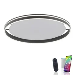 Paul Neuhaus,Q-VITO, LED-Deckenleuchte, anthrazit, Ø 79cm, rund, Smart Home