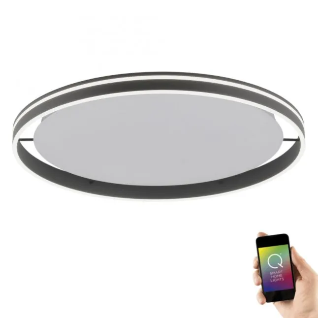 Paul Neuhaus,Q-VITO, LED-Deckenleuchte, anthrazit, Ø 79cm, rund, Smart Home