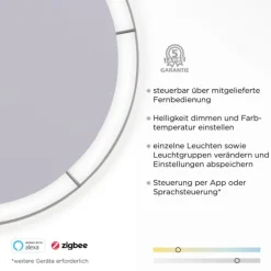 Paul Neuhaus,Q-VITO, LED-Deckenleuchte, anthrazit, Ø 79cm, rund, Smart Home