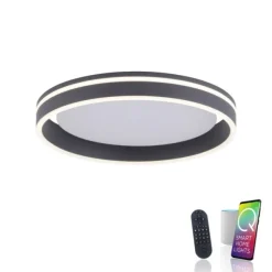 Paul Neuhaus, Q-VITO, LED-Deckenleuchte, anthrazit, Ø 40cm, rund, Smart Home