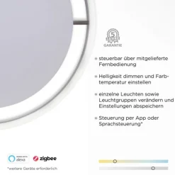 Paul Neuhaus, Q-VITO, LED-Deckenleuchte, anthrazit, Ø 40cm, rund, Smart Home