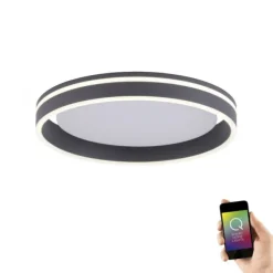 Paul Neuhaus, Q-VITO, LED-Deckenleuchte, anthrazit, Ø 40cm, rund, Smart Home