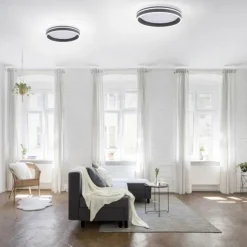 Paul Neuhaus, Q-VITO, LED-Deckenleuchte, anthrazit, Ø 40cm, rund, Smart Home