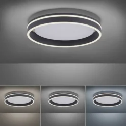 Paul Neuhaus, Q-VITO, LED-Deckenleuchte, anthrazit, Ø 40cm, rund, Smart Home