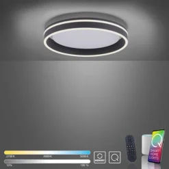 Paul Neuhaus, Q-VITO, LED-Deckenleuchte, anthrazit, Ø 40cm, rund, Smart Home