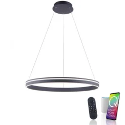 Paul Neuhaus, Q-VITO, LED-Pendellleuchte, anthrazit, Ø 79 cm, Smart Home