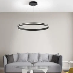Paul Neuhaus, Q-VITO, LED-Pendellleuchte, anthrazit, Ø 79 cm, Smart Home