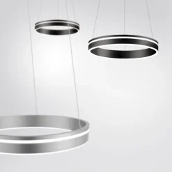 Paul Neuhaus, Q-VITO, LED-Pendellampe, anthrazit, Ø 40cm, Leuchtring