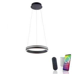 Paul Neuhaus, Q-VITO, LED-Pendellampe, anthrazit, Ø 40cm, Leuchtring
