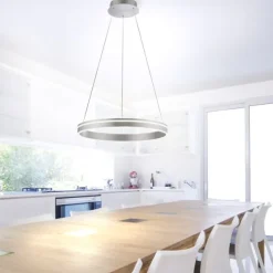 Paul Neuhaus, Q-VITO, LED-Pendelleuchte, rund, Ø 59cm, silbermatt, Smart Home