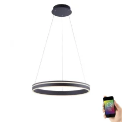Paul Neuhaus, Q-VITO, LED-Pendelleuchte, anthrazit, Ø 59cm, dimmbar, Smart Home