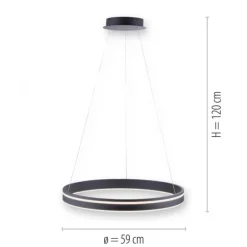 Paul Neuhaus, Q-VITO, LED-Pendelleuchte, anthrazit, Ø 59cm, dimmbar, Smart Home