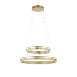 Paul Neuhaus Q VITO LED Pendelleuchte Smart Home messing matt rund doppel Ring Fernbedienung