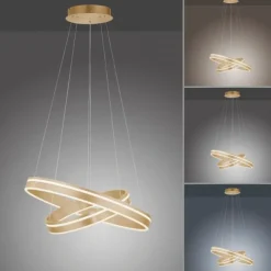 Paul Neuhaus Q VITO LED Pendelleuchte Smart Home messing matt rund doppel Ring Fernbedienung