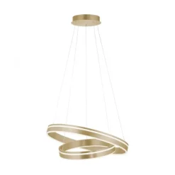Paul Neuhaus Q VITO LED Pendelleuchte Smart Home messing matt rund doppel Ring Fernbedienung
