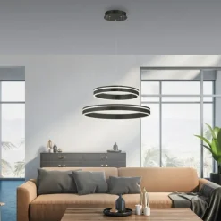 Paul Neuhaus Q VITO LED Pendellampe Smart Home anthrazit rund doppel Ring