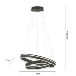 Paul Neuhaus Q VITO LED Pendellampe Smart Home anthrazit rund doppel Ring