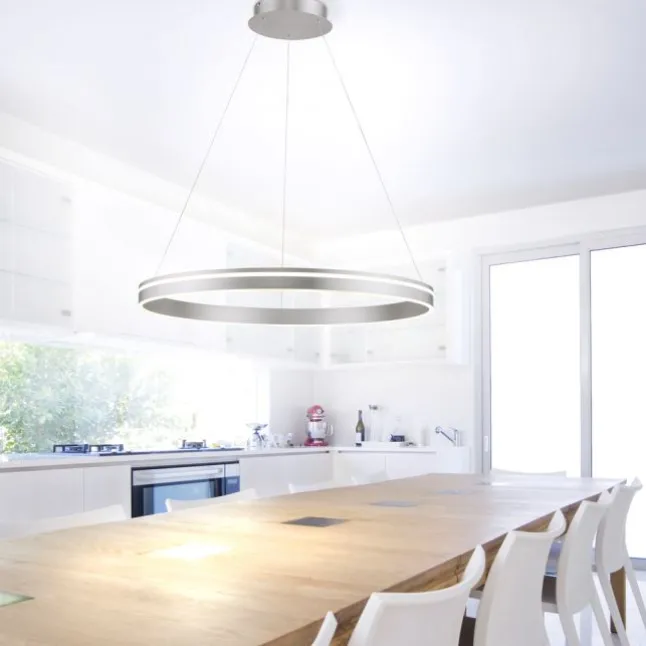 Paul Neuhaus, Q-VITO, LED-Pendelleuchte, Ø 79,4cm, silber, Smart Home