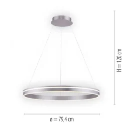 Paul Neuhaus, Q-VITO, LED-Pendelleuchte, Ø 79,4cm, silber, Smart Home