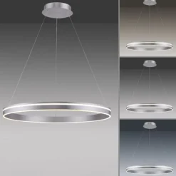 Paul Neuhaus, Q-VITO, LED-Pendelleuchte, Ø 79,4cm, silber, Smart Home