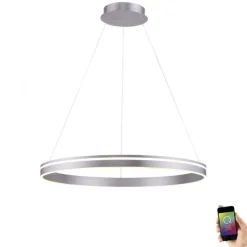 Paul Neuhaus, Q-VITO, LED-Pendelleuchte, Ø 79,4cm, silber, Smart Home