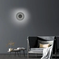 Paul Neuhaus Wandleuchte PURE Moon platin dimmbar Wohnzimmer Küche