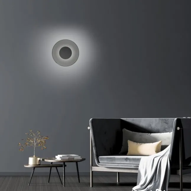 Paul Neuhaus Wandleuchte PURE Moon platin dimmbar Wohnzimmer Küche