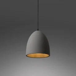 Pendelleuchte, betonfarben, E27, Schirm, 3-flammig, IP20