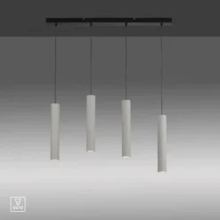 Pendelleuchte, betonfarben, GU10, Innenleuchte, 4-flammig