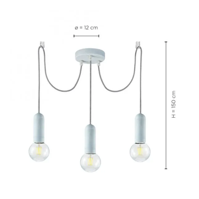 Pendelleuchte, Betonoptik, E27 Fassung, Industrial Stil, modernes Design
