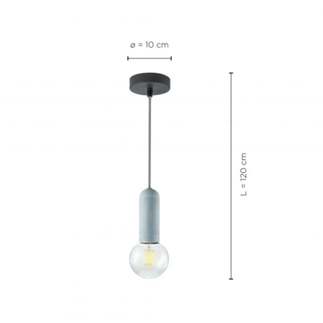 Pendelleuchte, Betonoptik, E27 Fassung, Industrial Stil, höhenverstellbar