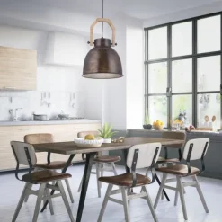 Pendelleuchte, braun, rustikal, Industrial Stil, modern, E27 Fassung