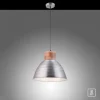 Pendelleuchte, eisenfarben, Holzdekor, Industrial-Stil, Retro Stil