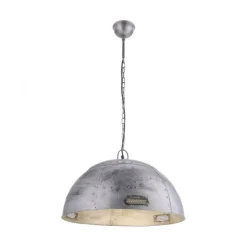 Pendelleuchte, Eisen, halbrunder Leuchtschirm, E27, Ø 60cm, rustikal