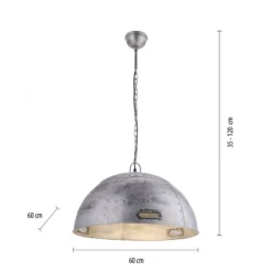 Pendelleuchte, Eisen, halbrunder Leuchtschirm, E27, Ø 60cm, rustikal