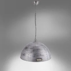 Pendelleuchte, Eisen, halbrunder Leuchtschirm, E27, Ø 60cm, rustikal