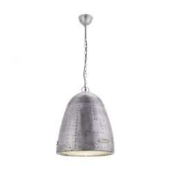 Pendelleuchte, Eisen, Industrial Stil, E27 Fassung, Lochblechmuster, oval