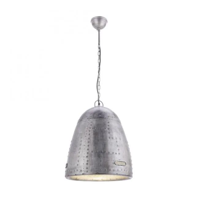 Pendelleuchte, Eisen, Industrial Stil, E27 Fassung, Lochblechmuster, oval